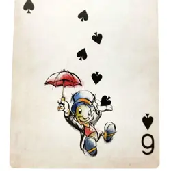 Jiminy Cricket Disney 6 of Spades Playing Card Single Vintage Style Rare Japan - Image 3