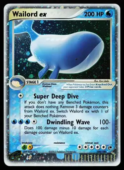 Wailord ex 100/100 Ultra Rare Sandstorm Pokemon Card - Image 1