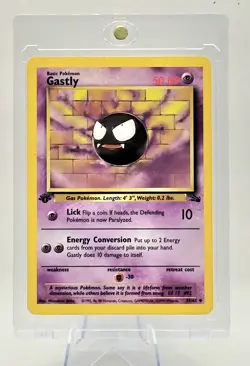 Pokemon TCG Gastly Fossil, 1st Edition Uncommon Card 33/62 - Image 1