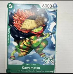 Kawamatsu OP12-023 UC, GREEN 3 SWORD LOGO 42, One Piece card, COGA Tag Luffy ALT - Image 1