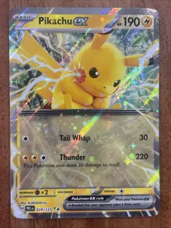 Pokemon TCG Pikachu EX 028/131 Prismatic Evolutions Double Rare NM Card - Image 1