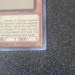 Konami The Winged Dragon of Ra LED7-EN000 Ghost Rare 1st Ed Holo Effect Card - Image 4