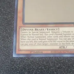 Konami The Winged Dragon of Ra LED7-EN000 Ghost Rare 1st Ed Holo Effect Card - Image 5