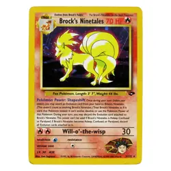 Brock's Ninetales #3/132 Holo Rare Pokemon Gym Challenge Card HP See Pictures☆ - Image 1