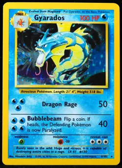 Gyarados #6/102 Base Set LP Pokemon Card - Image 1