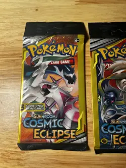 Pokemon Sun & Moon Cosmic Eclipse Booster Mini Packs 4 Packs 3 Cards Each - Image 2
