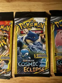Pokemon Sun & Moon Cosmic Eclipse Booster Mini Packs 4 Packs 3 Cards Each - Image 4
