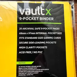 VAULT X 9 Pocket Strap Binder Yellow 20 Page Album 360 Cards Folio Folder - Image 4