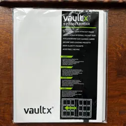 VAULT X 9 Pocket Strap Binder White 20 Page Album 360 Cards Folio Folder - Image 1