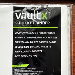 VAULT X 9 Pocket Strap Binder White 20 Page Album 360 Cards Folio Folder - Image 4