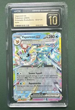 Pokemon - Vaporeon ex CGC Pristine 10 - Prismatic Evolutions 023/131 - Image 1