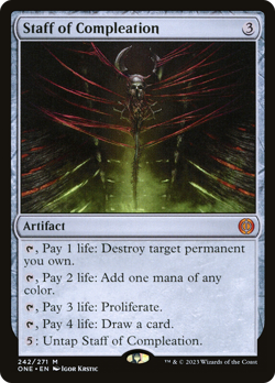 Staff of Compleation (REGULAR) x1 - MTG Phyrexia: All Will Be One ONE #242 - Image 1