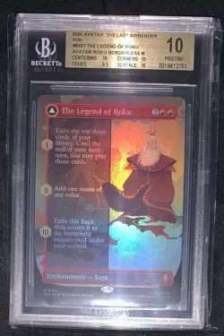 The Legend of Roku Borderless Foil BGS 10 Graded Avatar MTG - Image 1
