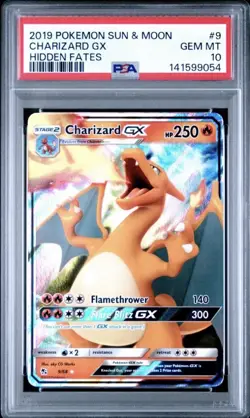 2019 POKEMON SUN & MOON HIDDEN FATES #9 CHARIZARD GX PSA 10 New Cert - Image 1