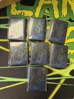 Pokemon TCG Phantasmal Flames Sealed Etb Sleeves Mega Charizard X set of 7 - Image 1