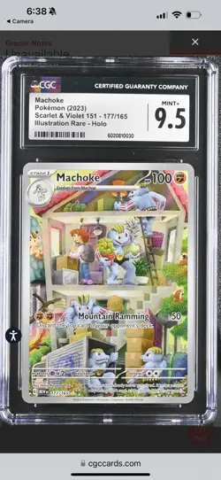 Pokemon Machoke holo #177 Illustration rare Scarlet & Violet 151 2023 - CGC 9.5 - Image 1