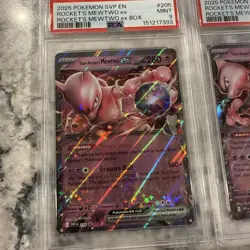 2025 POKEMON Sequential #216 &205 TEAM ROCKET'S MEWTWO EX PSA 9 2025 Black Star - Image 3