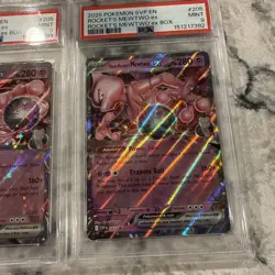 2025 POKEMON Sequential #216 &205 TEAM ROCKET'S MEWTWO EX PSA 9 2025 Black Star - Image 4