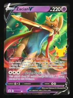 2024 POKEMON TCG 25TH ANNIVERSARY CELEBRATIONS ZACIAN V #16/25 ULTRA RARE - Image 1