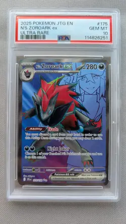 Pokemon N's Zoroark ex 175/159 Sv09: Journey Together Holo PSA 10 - Image 1
