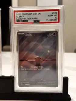 Pokemon Cleffa 202/197 SV03 Obsidian Flames Illustration Rare PSA 10 Holo 2023 - Image 1