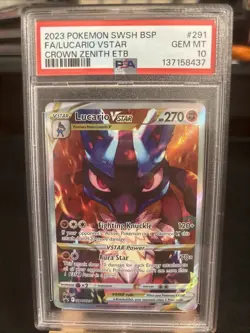 Pokemon TCG Crown Zenith Promo Lucario VSTAR SWSH291 PSA 10 Gem Mint - Image 1