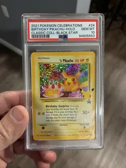 2021 POKEMON CELEBRATIONS CLASSIC COLL #24 BIRTHDAY PIKACHU-HOLO STAR PSA 10 - Image 1