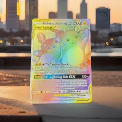 NEW Pokemon Raichu & Alolan Raichu GX TAG TEAM Secret Rare Holo 260 HP 241/236 - Image 1