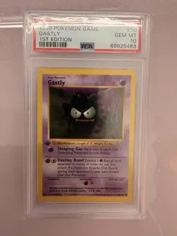 Pokemon PSA 10 GEM MINT Gastly 1st Edition Base Set Shadowless 1999 Card 50/102 - Image 1