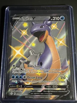 Pokemon TCG Lapras v Shining Fates Holo Rare Card SV110/SV122 NM Condition - Image 1