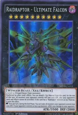 Yugioh - Raidraptor Ultimate Falcon - 1st Edition Super Rare NM - Free Holo Card - Image 1