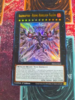 Yu-Gi-Oh! Raidraptor - Rising Rebellion Falcon PHNI-EN045 Ultra Rare 1st Ed NM - Image 1