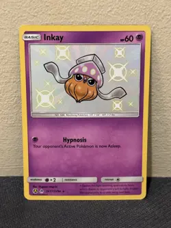 Pokemon TCG Inkay SV17/SV94 SM Hidden Fates Shiny Vault Shiny Holo Rare MINT - Image 1