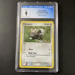 Pokemon EX Emerald Zigzagoon 74/106 Reverse Holo CGC 9 - Image 1