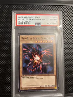 Yu-Gi-Oh Red-Eyes Black Dragon SBC2 PSA 8 - Image 1