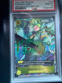 2025 One Piece Roronoa Zoro #113, PSA 10 GEM MINT - Image 1