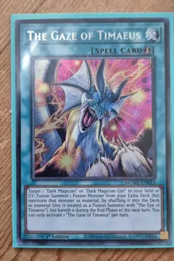 MZMU-EN013 The Gaze of Timaeus : Secret Rare 1st Edition Mint YuGiOh Card - Image 1