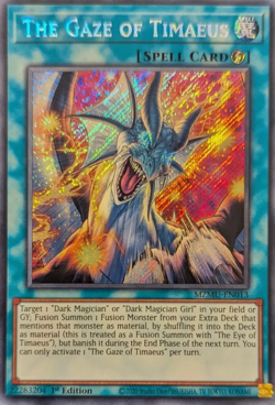 MZMU-EN013 The Gaze of Timaeus Secret Rare 1st Edition YuGiOh NM Card - Image 1