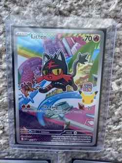 Pokemon TCG First Partner Pack Promo Cards Rowlet Litten Popplio Lot of 3 - Image 2