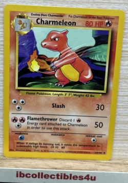 Pokemon Card TCG Charmeleon Base Set 24/102 Regular Unlimited Uncommon wotc LP - Image 1