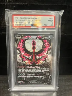 PSA 9 2021 Pokemon SWSH Chilling Reign Galarian Moltres V 177/198 Graded Card. - Image 1