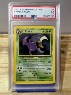 CROBAT 4/64 Unlimited Neo Revelation Holo Rare Pokemon Card PSA 5 EX - Image 1