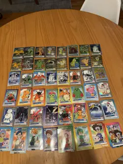 Digimon 1999 60 Cards Lot including 15 Holos, Nearly Complete Set Very Good - Image 1