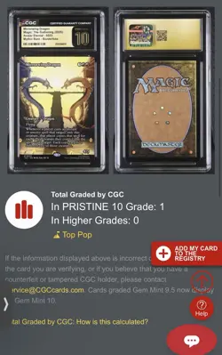 MTG Avatar The Last Airbender Mirrorwing Dragon Mythic CGC Pristine 10 🔥 - Image 2