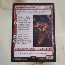 Summon: Brynhildr FFXIII Enchantment Creature Red 0160 2025 Kevin Glint - Image 1