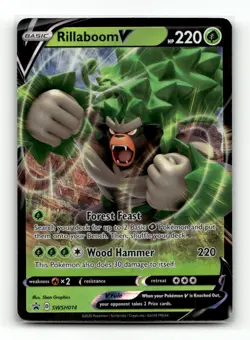 Rillaboom V SWSH014 Promo SWSH Black Star Pokemon Near Mint - Image 1
