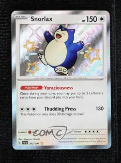 Shiny Rare - Snorlax Pokemon Scarlet & Violet Paldean Fates PAF #202 - Image 1