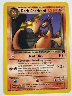 2000 Pokemon Team Rocket Dark Charizard #21/82 - Image 1