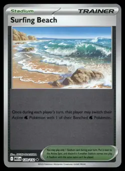 Surfing Beach 129/132 Uncommon Mega Evolution Pokemon Reverse Holo Near Mint - Image 1
