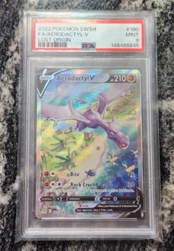 2022 Pokemon Sword Shield Lost Origin Aerodactyl V Alt Art 180/196 PSA 9 - Image 1